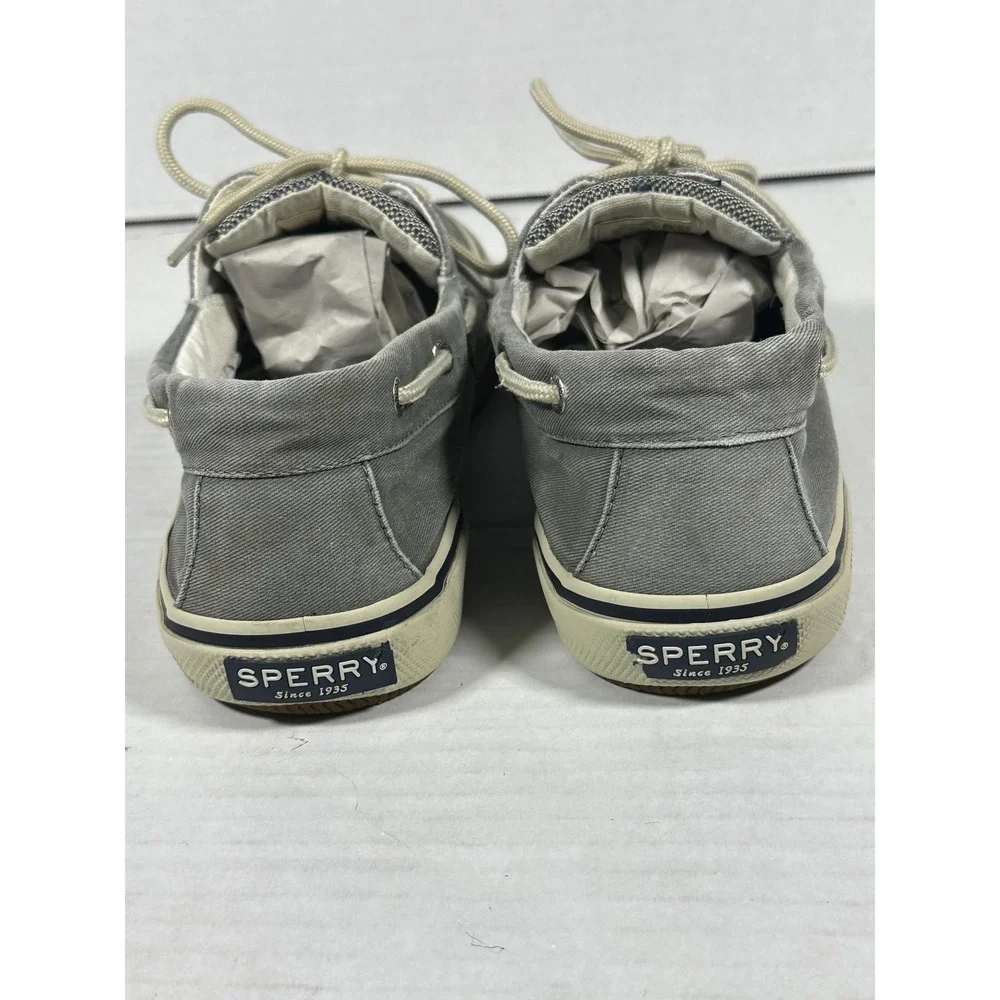 Sperry Bahama II Mens Grey Canvas Boat Shoes Sneakers 0772830 Size 10.5